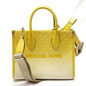 Authentic MICHAEL KORS Yellow PVC Satchel Bag mn195-112525